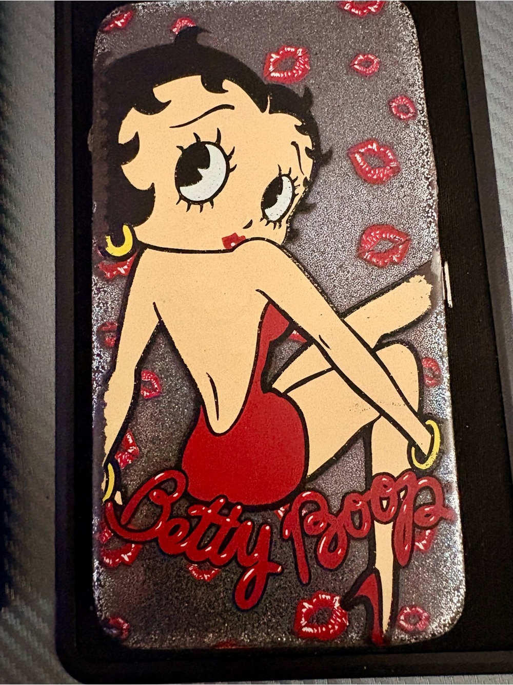 Betty Boop Red, Black & Cream Glitter Phone Wallet